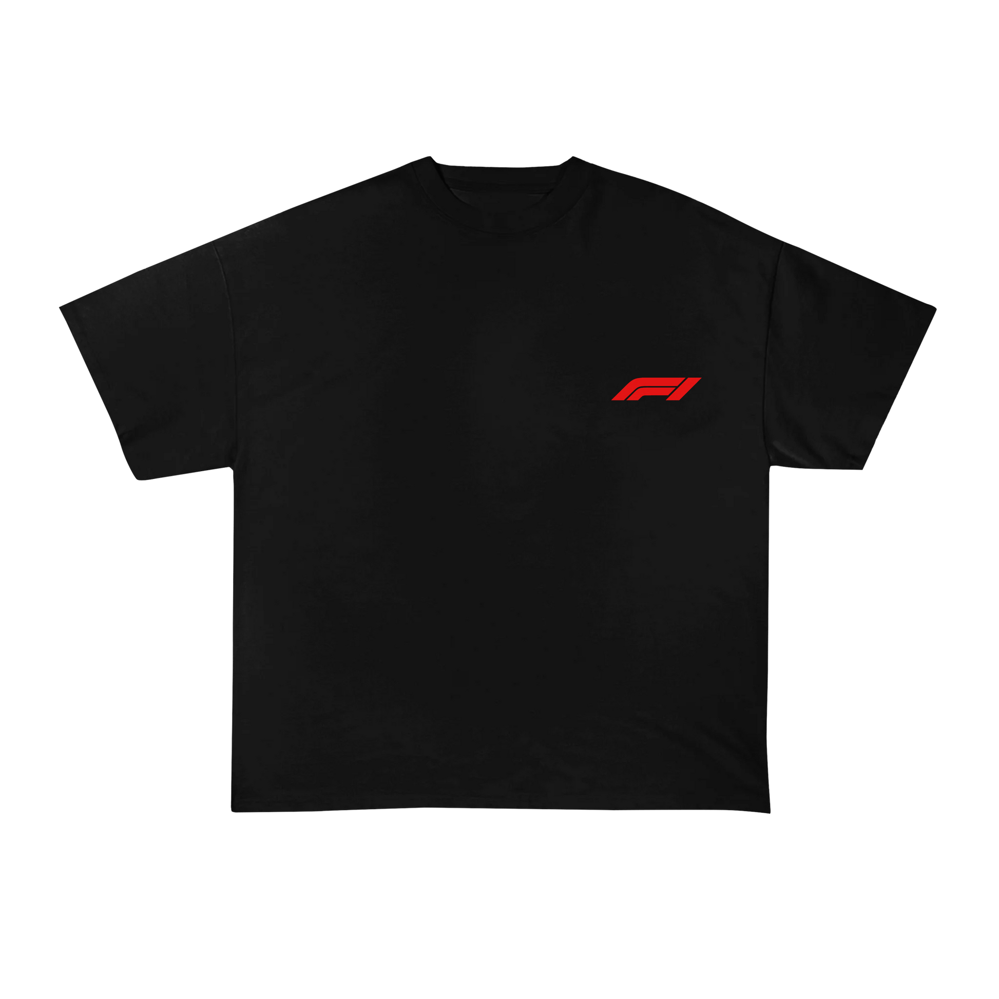 Black oversized t-shirt with red F1 logo on chest – 240 GSM Checo Pérez edition