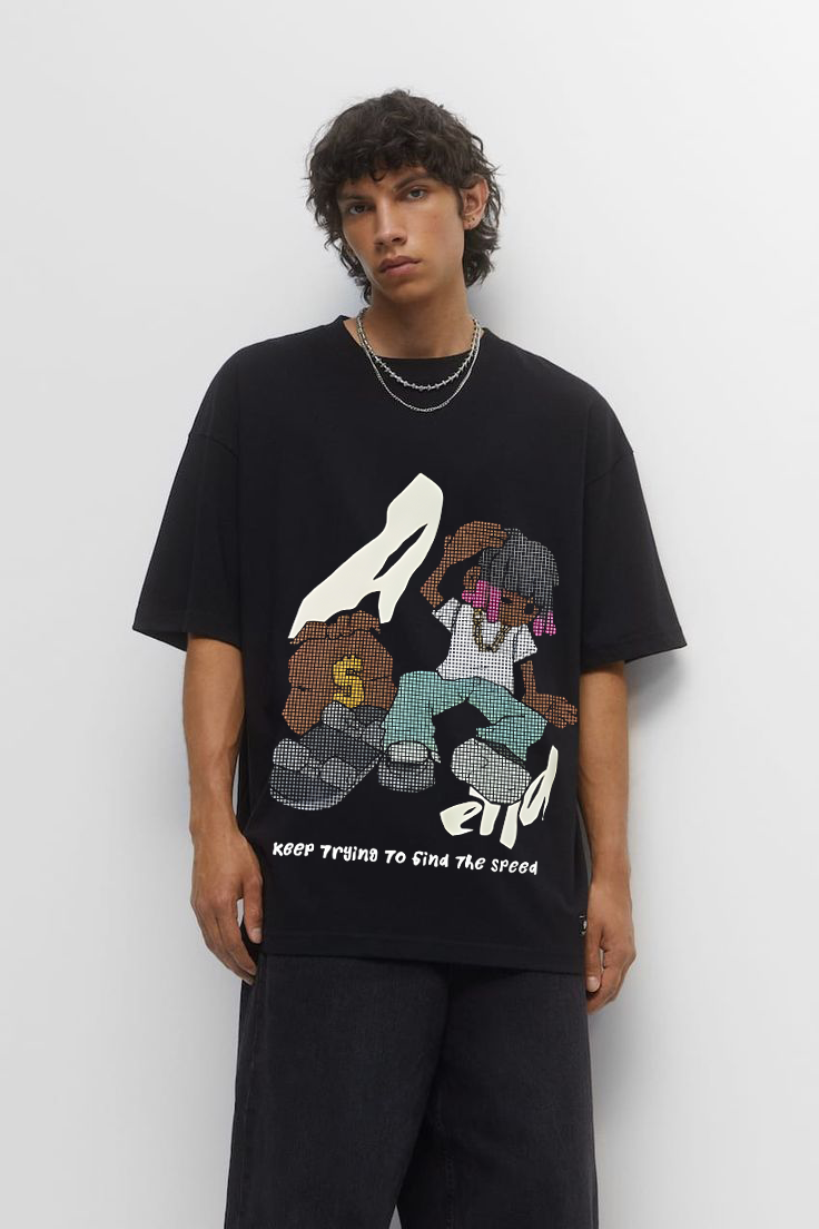 BLACK PIXEL HUSTLE T-SHIRT