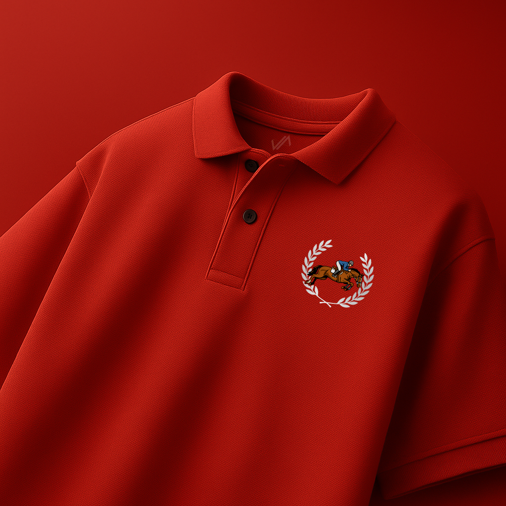 Crimson Legacy Polo – Equestrian Crest Edition