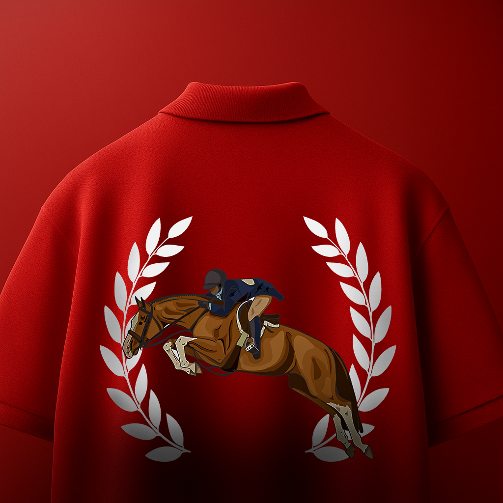 Crimson Legacy Polo – Equestrian Crest Edition