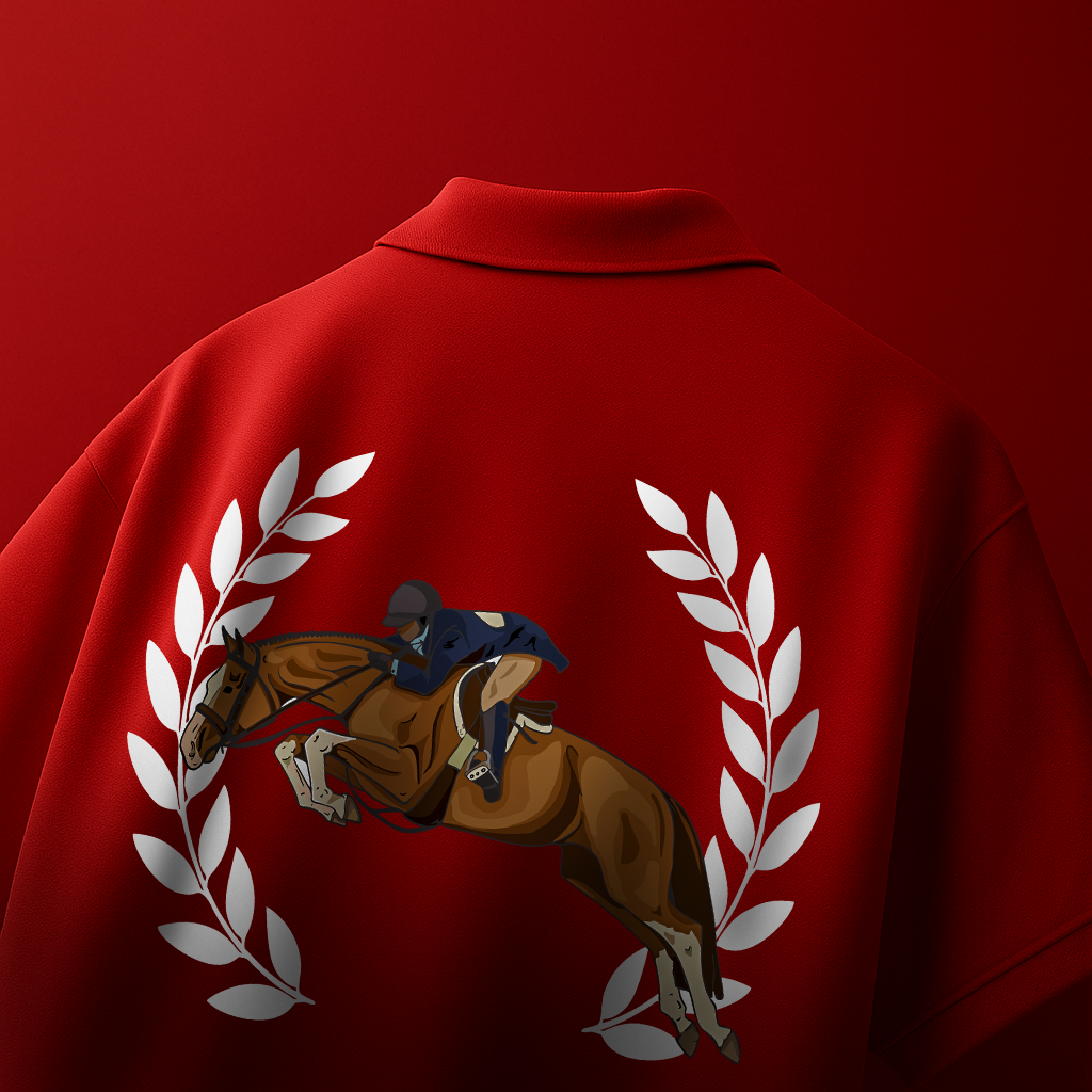 Crimson Legacy Polo – Equestrian Crest Edition